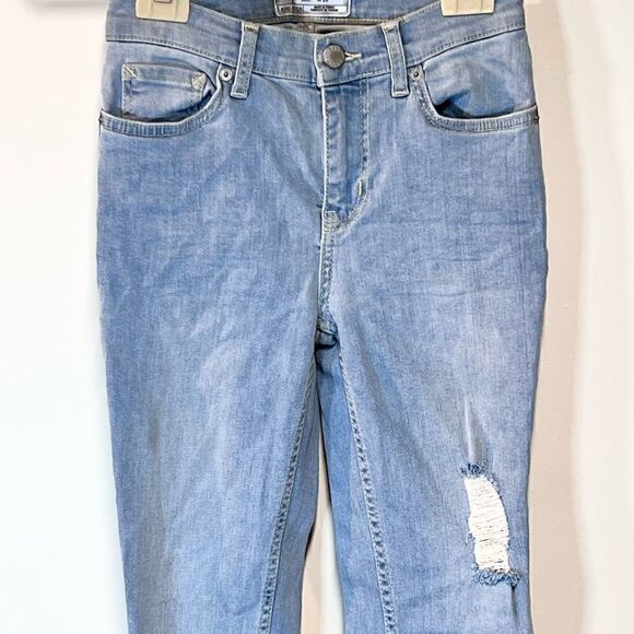 Free People Anthropologie Distressed Fringe High Waisted Ankle Jeans Sz 26 - Picture 2 of 8